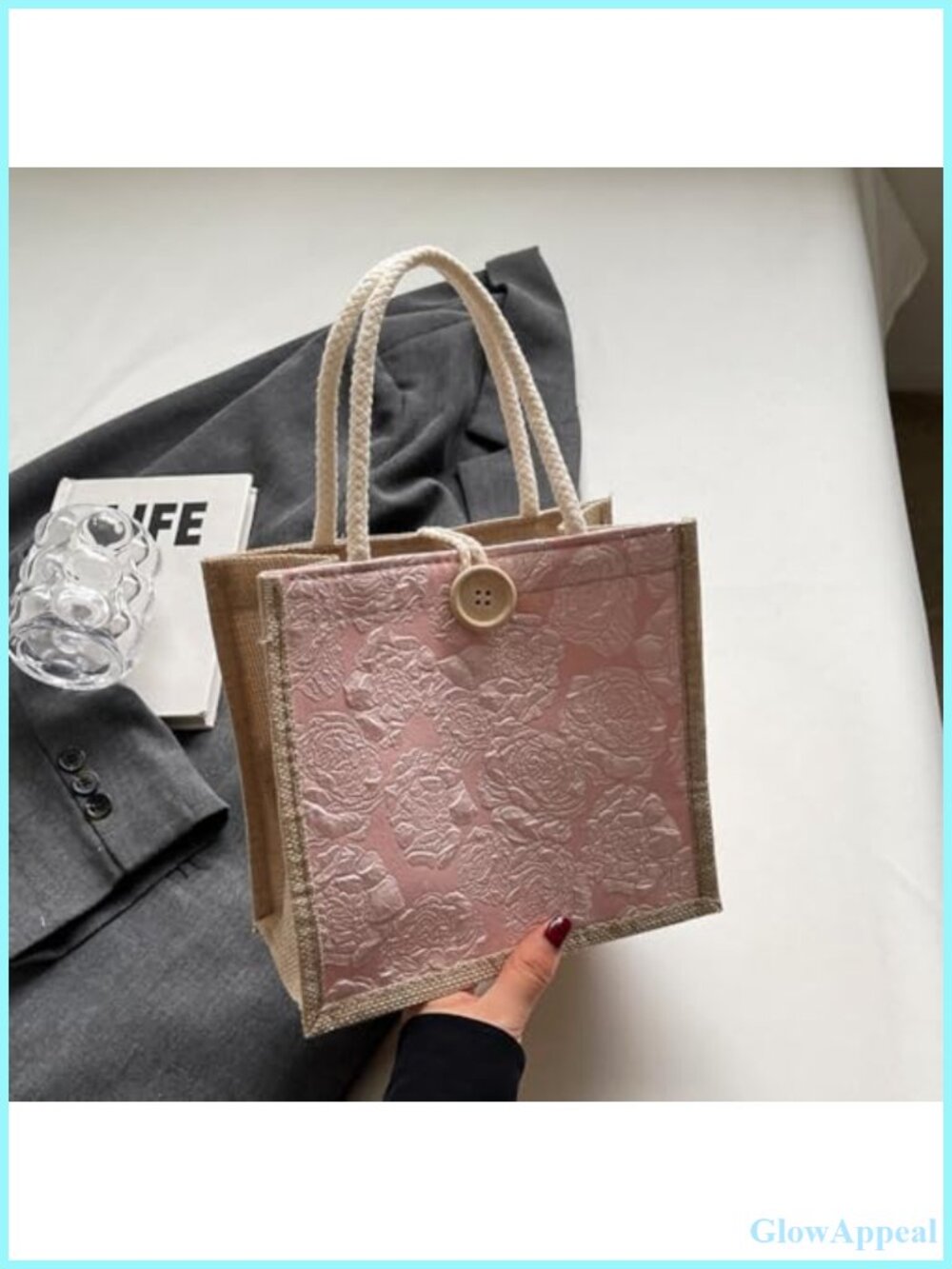 Canvas Tote Bag for Women Crossbody Purse with Pockets Top Handle Shoulder